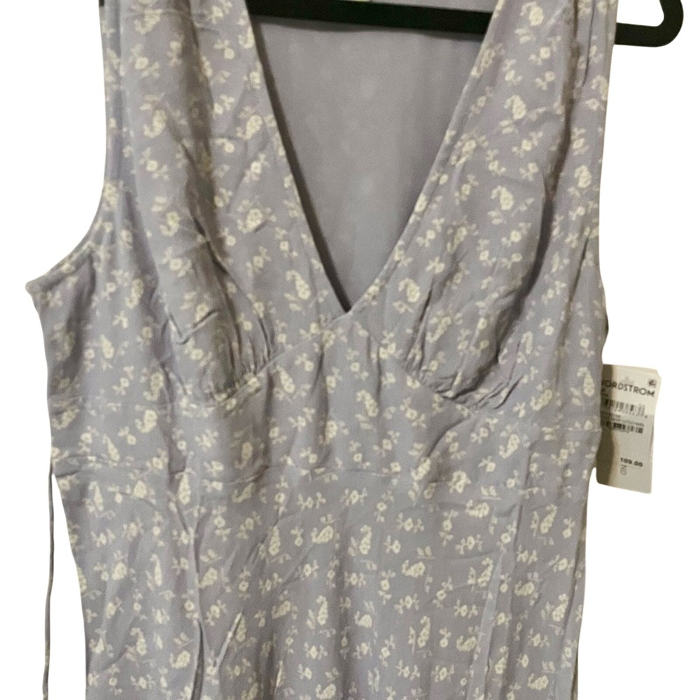 NWT Lavender micro floral Maxi Dress A-line Fairy Cottagecore treasure & bond M - Picture 3 of 8